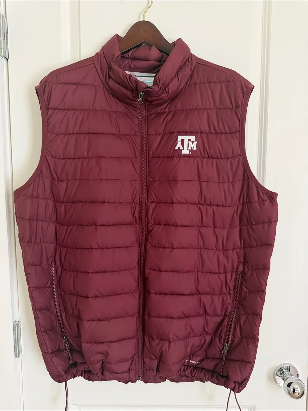 Columbia Men's Maroon Quilted Puffer Vest with Texas A&M Logo